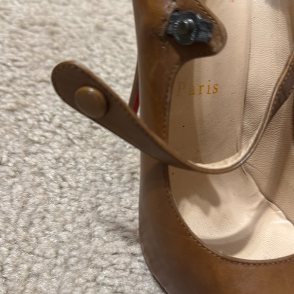 Christian Louboutin Brown Leather Mary Janes - Picture 4 of 8